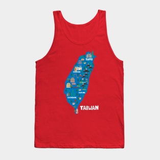 Taiwan Illustrated Map Tank Top